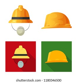 Vector illustration of headgear and cap icon. Set of headgear and accessory stock vector illustration.
