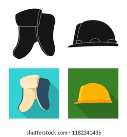 Vector illustration of headgear and cap icon. Collection of headgear and accessory stock symbol for web.