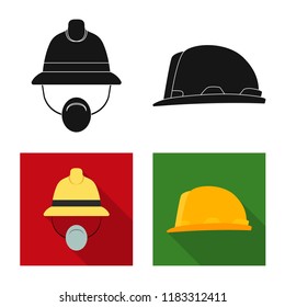 Vector illustration of headgear and cap icon. Collection of headgear and accessory stock vector illustration.