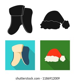 Vector illustration of headgear and cap icon. Set of headgear and accessory stock vector illustration.