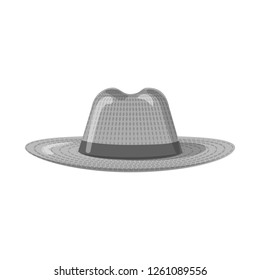 Vector illustration of headgear and cap logo. Collection of headgear and accessory stock vector illustration.