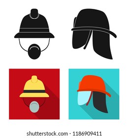 Vector illustration of headgear and cap sign. Collection of headgear and accessory vector icon for stock.