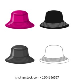 Vector illustration of headgear and cap sign. Collection of headgear and accessory vector icon for stock.