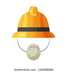 Vector illustration of headgear and cap symbol. Collection of headgear and accessory stock vector illustration.