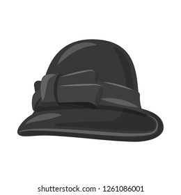 Vector illustration of headgear and cap symbol. Collection of headgear and accessory stock vector illustration.