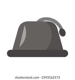 Vector illustration of a headgear design with a pendulum tail on the top.