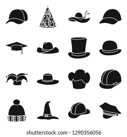Vector illustration of headgear and napper icon. Collection of headgear and helmet vector icon for stock.