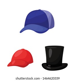 Vector illustration of headgear and napper icon. Collection of headgear and helmet vector icon for stock.