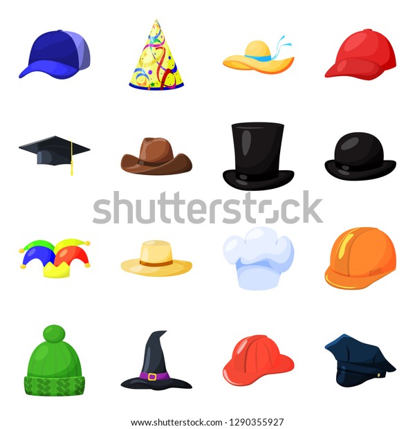 Vector Illustration Headgear Napper Icon Collection Stock Vector ...