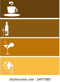 vector illustration of heading for menu. Drinks