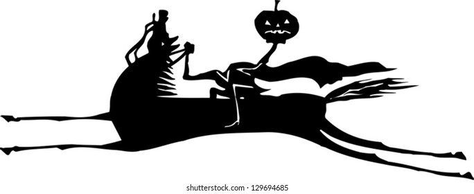 Vector illustration of the headless horseman