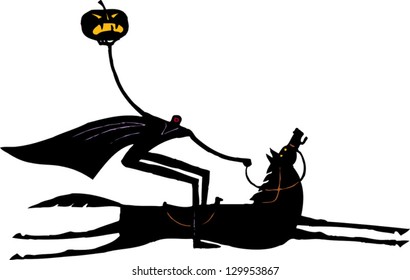 Vector illustration of the headless horseman