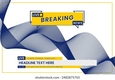 Vector illustration, Headline breaking news and lower third for news media purposes or live broadcasts, in flat design style