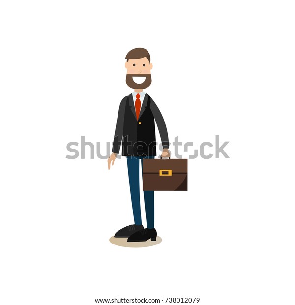 Vector Illustration Headmaster Male Briefcase School Stock Vector ...