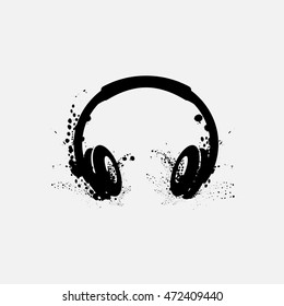 Vector illustration of headphone or Earphone Headset