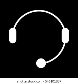 vector illustration of headphone on black background