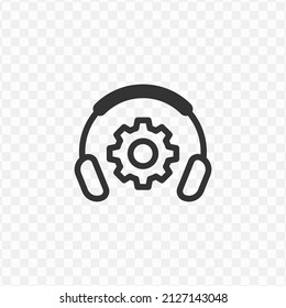 Vector Illustration Of Headphone Settings Icon In Dark Color And Transparent Background(png).