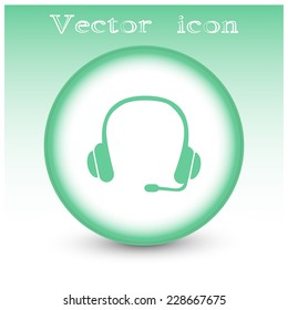 Vector illustration Headphone for support or service - icon 
