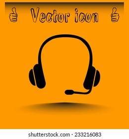 Vector illustration Headphone for support or service - icon 