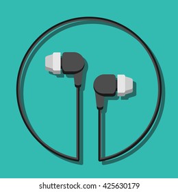 Vector illustration headphones in flat style, for graphic and web design.