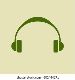 Vector Illustration of Headphones in green color
