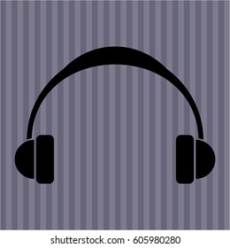 Vector Illustration of Headphones icon in black color

