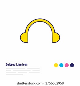 Vector illustration of headphones icon colored line. Beautiful melody element also can be used as earphone icon element.
