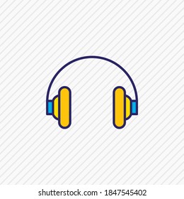 Vector illustration of headphones icon colored line. Beautiful hardware element also can be used as earphone icon element.