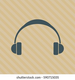 Vector Illustration of Headphones Icon in gray