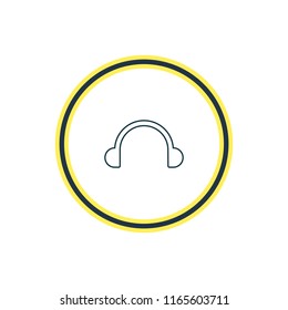 Vector illustration of headphones icon line. Beautiful melody element also can be used as earphone icon element.