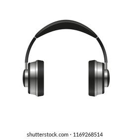 Vector illustration. Headphones isolated on white background.