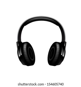 Vector illustration of headphones on white background