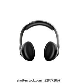 Vector illustration of headphones on white background