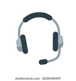 Vector illustration of a headset with microphone. Suitable for customer service, support, communication, or audio-related digital content and design
