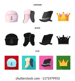 Vector illustration of headwear and cap icon. Set of headwear and accessory stock vector illustration.