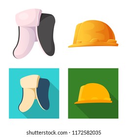 Vector illustration of headwear and cap icon. Set of headwear and accessory stock vector illustration.