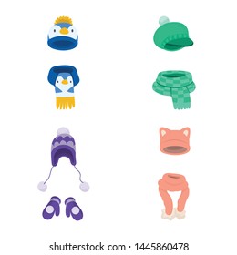 Vector illustration of headwear and fashion logo. Collection of headwear and cold stock symbol for web.