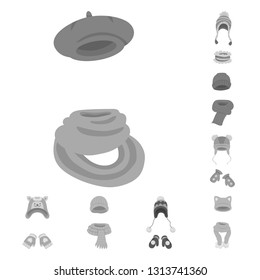 Vector illustration of headwear  and fashion  symbol. Collection of headwear  and cold stock symbol for web.