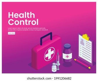 Vector Illustration of Health Control Isometric with Characters. Best for  Banners, Backgrounds, Education, Flyers, Wabpages, Posters, Infographics, Web Banner Lay Out, Element Design.