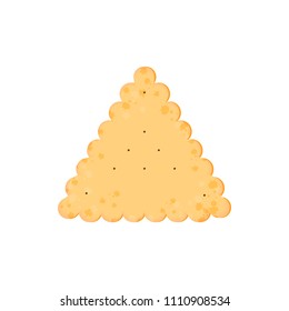 Vector Illustration. Health cracker. Isolated cookie: triangle. Icon
