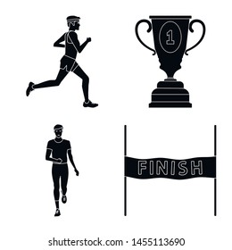 Vector illustration of health and fitness icon. Collection of health and sprint vector icon for stock.