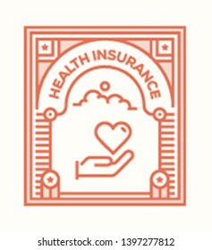 VECTOR ILLUSTRATION OF HEALTH INSURANCE ICON CONCEPT