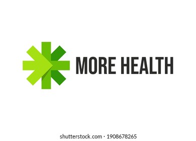 vector illustration of health logo with an arrow and green color. perfect for hospitals, the medical industry, or healthy website icons.