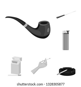 Vector illustration of health and nicotine icon. Set of health and statistics vector icon for stock.