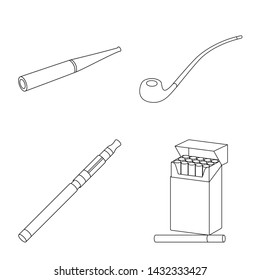 Vector illustration of health and nicotine logo. Collection of health and statistics vector icon for stock.