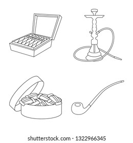 Vector illustration of health and nicotine sign. Collection of health and statistics stock symbol for web.