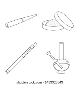 Vector illustration of health and nicotine sign. Set of health and statistics stock vector illustration.