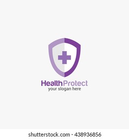 Vector illustration of health protect logo design template. flat style design