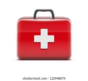 Vector Illustration Of Healthcare Concept With First Aid Box Icon