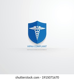 Vector illustration of Healthcare Information Portability and Accountability Act (HIPAA) compliant. Protected Healthcare Information (PHI).